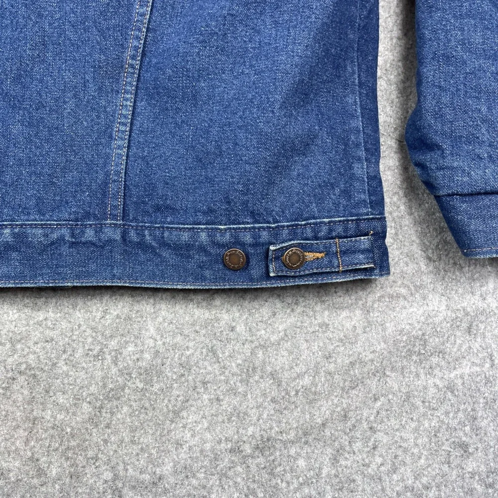 Vintage Wrangler Western Blanket Lined Denim Jacket Men Size 44 Made in USA 80s